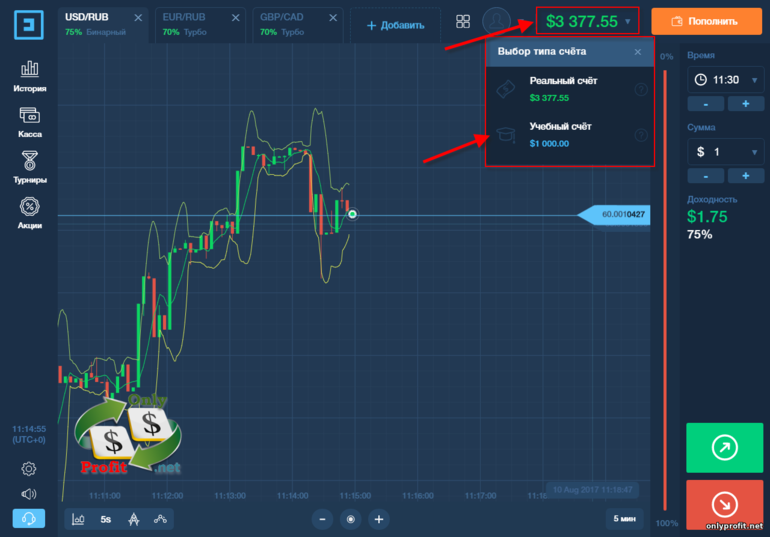 Бинарные опционы онлайн демо 