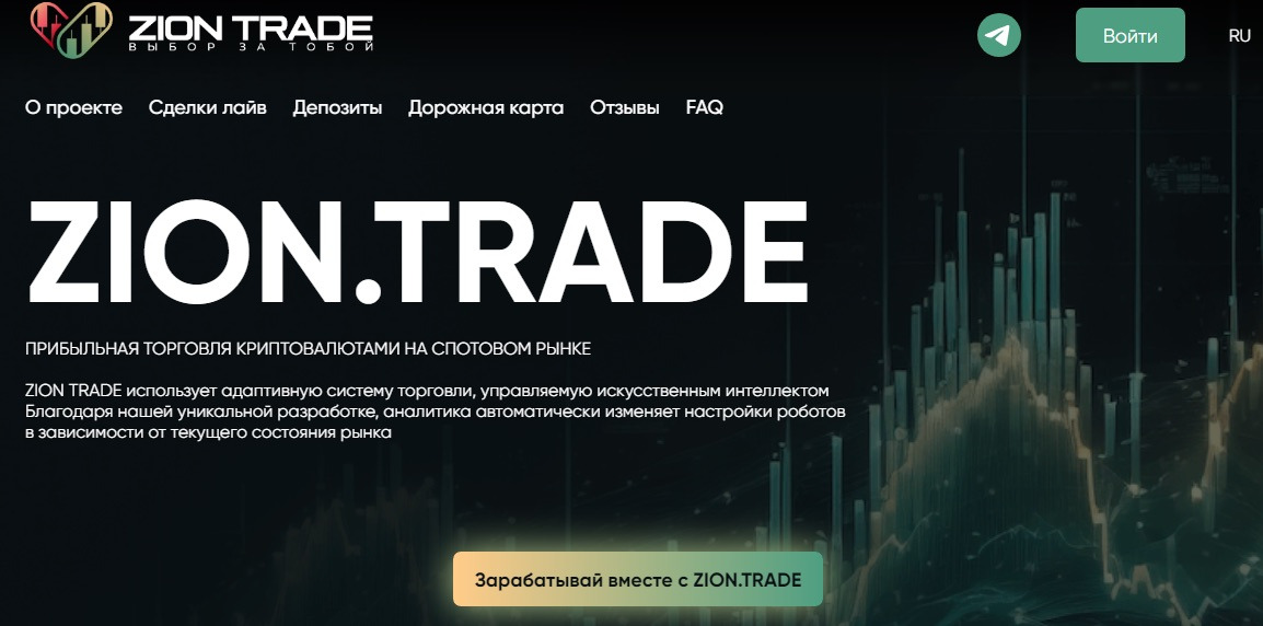 Сайт брокерской платформы Zion Trade