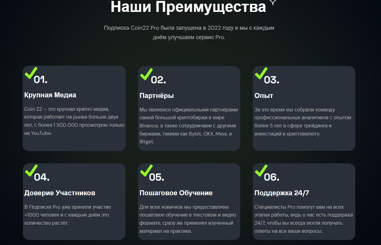Преимущества проекта Coin22 