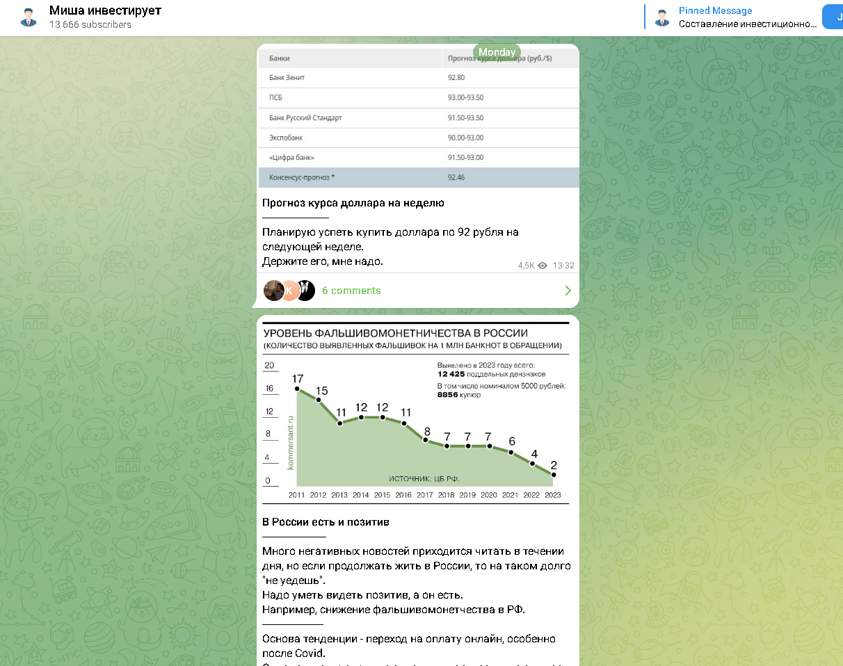 миша инвестирует телеграмм