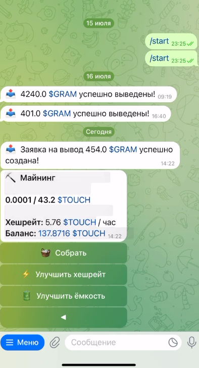 gram touch bot